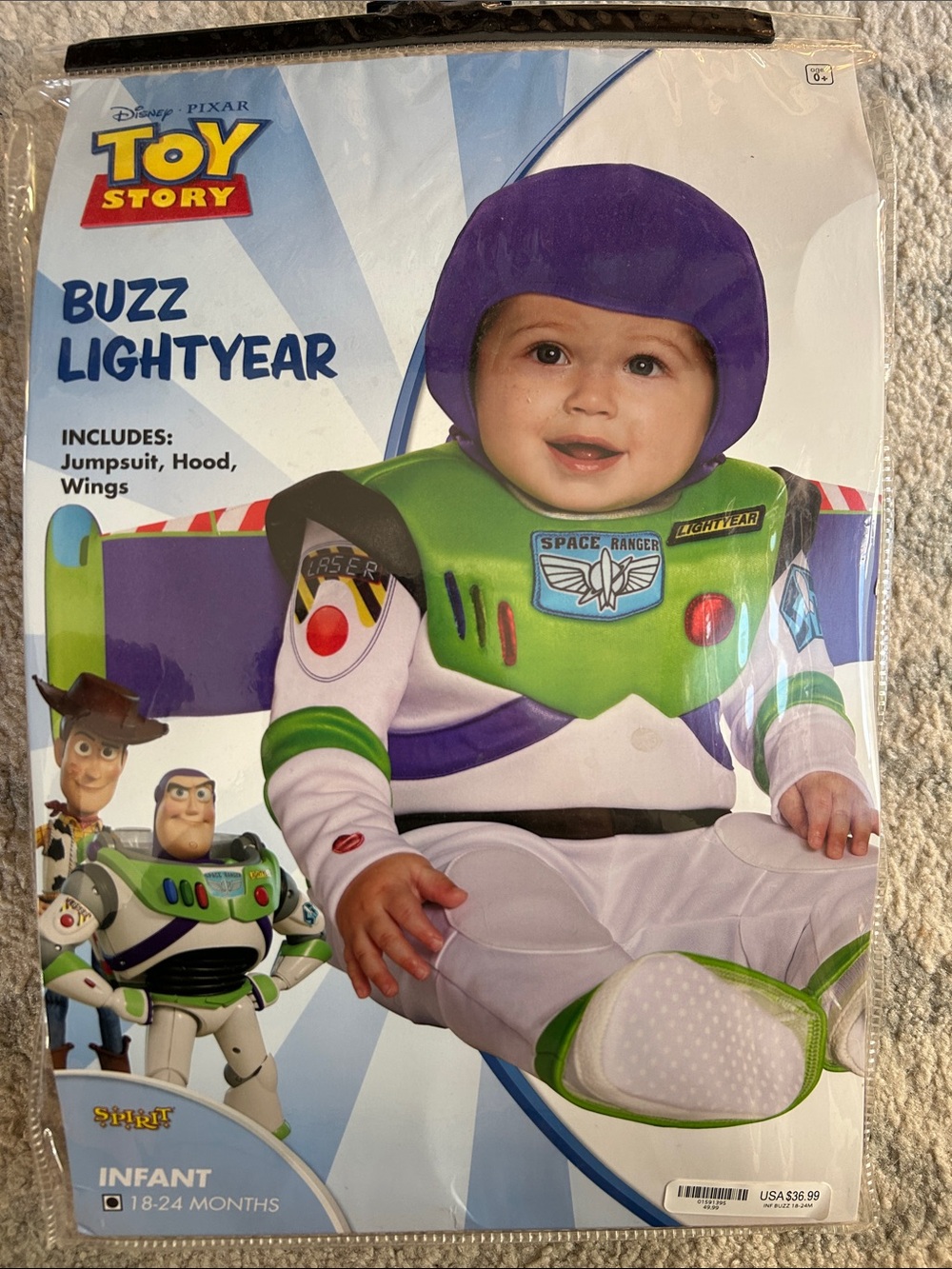 Disney Toy Story Buzz Lightyear Infant Costume - Green & Purple